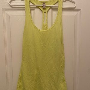 Under armour neon yellow workout tank top